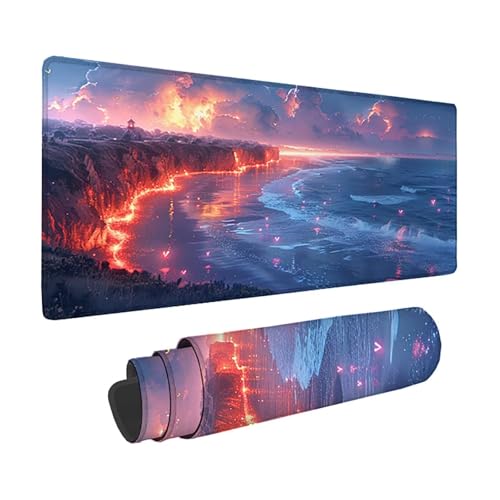 Tapis de souris gamer paysage XXL imperméable et anti-dérapant pour une glisse fluide