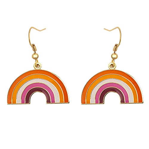 Sun Set Rainbow Shape Dangle Earrings Gay & Lesbian LGBT Pride Gifts Rainbow Jewelry