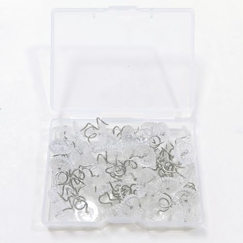 50Pcs Twist Pins with Clear Heads, Bedskirt Pins for Holds Bedskirts, Drapes, lipcovers and Other Fabric and Materials Securely in Place