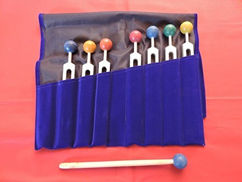 Radical Chakra Tuning Forks Set - 7 Tuning Forks With Colored Chakra Balls And Free Pouch And Free Activator #TOP1