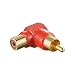 Produktbild Adapter rot Cinch Stecker auf Kupplung - abgewinkelt