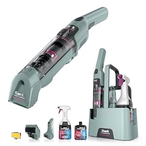 Shark StainForce Cordless Spot Cleaner Lightweight & Portable Spot, Stain, & Odour Eliminator for Carpets, Upholstery, with Storage Caddy, Accessories and 2x 500ml Cleaning Solution, HX100UKCP