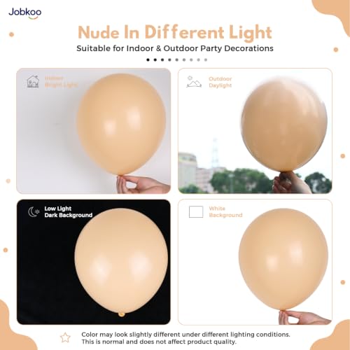 Image of Jobkoo Nude Balloons 12 Inch, Retro Beige Apricot Neutral Latex Balloon