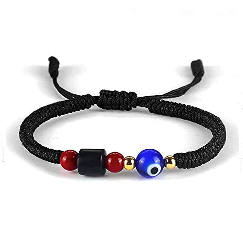 Pulsera de cadena hecha a mano con hilo rojo negro ajustable para mujeres, hombres y niñas, pulseras minimalistas, Metal, no conocido Cover