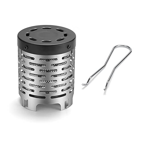 Zkydhbd Calentador de acero inoxidable portátil para exteriores, estufa pequeña para mochileros, senderismo, estufa de calentamiento