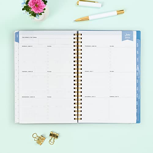 Blue Sky Day Designer For 2022-2023 Academic Year Weekly & Monthly Planner, 5' X 8', Flexible Cover, Wirebound, Climbing Floral Blush (137881-A23) #TOP1