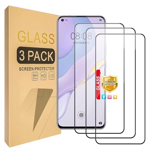 Lucyliy [3 paquetes] Compatible con Piezas para Huawei Nova 7 5G Protector de pantalla de vidrio templado [Alta definición][Dureza 9H]