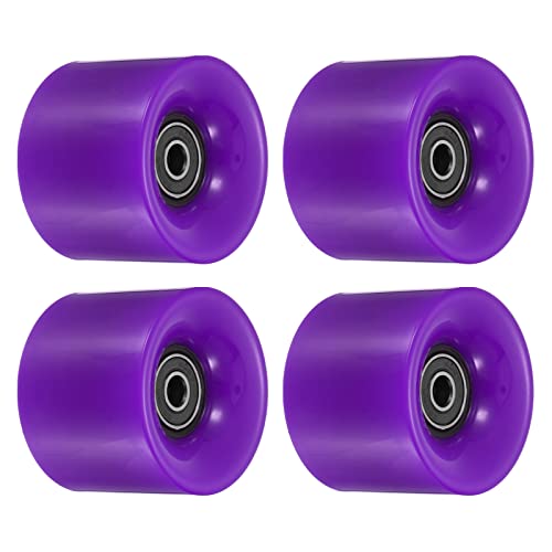 PATIKIL 60mm Longboard Wheels with Bearings ABEC-9, 4 Pack Street Wheels for Skateboards Cruiser Wheel Replacement 80A, Purple Black