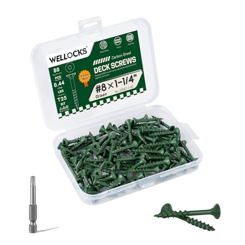 Image of WELLOCKS #8 x 1-1 /4 in Green Deck Screws, 0.44 lb Trial Size