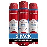 Old Spice Dry Spray Antiperspirant Deodorant for Men, High Endurance, 24/7 Sweat Defense & Odor Protection, 24/7 Freshness & Lasting Scent, Fresh Scent, 4.3 oz (Pack of 3)