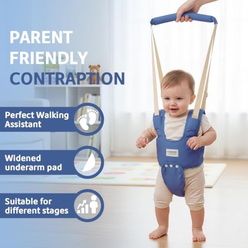 Baby Walking Harness Toddler Walker with Detachable Crotch Strap Dark Blue — 사진 3