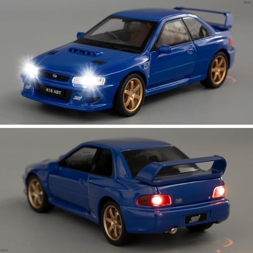 Image of FEXXA 1 /32 Compatible for Subaru Impreza WRX STI Model Car, Pull Back Diecast Collectible Car Toy with Sounds & Lights for Kids Boys Girls and Adults, Gift (Blue)