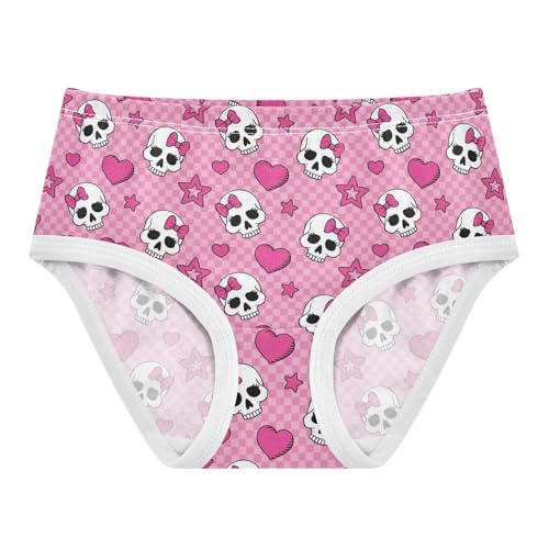 Little Girl Underwear Toddler Panties Kids Undies Gothic Skull Soft Cotton Briefs 2T-8Y
