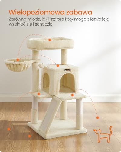Drapak FEANDREA, drapak dla kota z dużą platformą, beżowy PCT51M