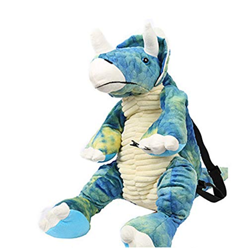 LEFUYAN Mochila infantil com estampa de dinossauro, bolsa escolar de pelúcia com desenho de animal,
