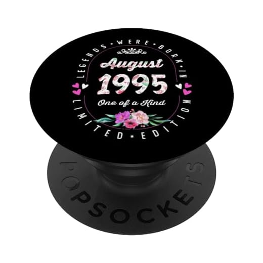 Cumpleaños Floral - Las Leyendas nacen en Agosto de 1995 PopSockets PopGrip Intercambiable