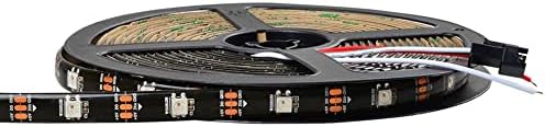 Boarda 5V WS2812B RGB 5050SMD Individually addressable LED Strip Light ,3.3ft Programmable 144 Pixels Black PCB IP65 Dream Color DIY Projects Strip Lighting for TV,PC