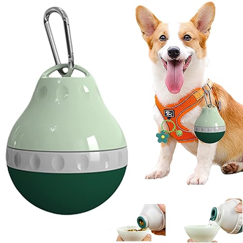 Bouteille d'eau de voyage pour chien - Bol amovible anti-fuite portable - Corps en silicone - Pliable et adapté pour les petits animaux de compagnie pour la promenade en plein air, la randonnée, les