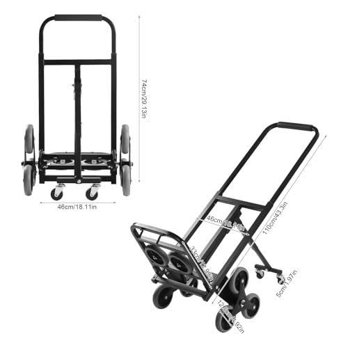 Carrito Plegable Resistente para Carga Pesada Negro miniatura 2