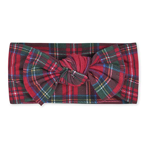 Image of Gerber Baby Girls,Boys Buttery Soft Headband with Bow with Viscose Made from Eucalyptus, Stewart Plaid, One Size