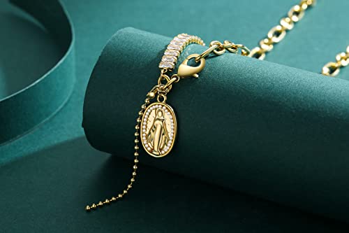 Pozeal Necklaces For Women Fashion Coin Pendant Necklace Trendy Choker Chunky Chain Necklace（N3-09） #TOP1