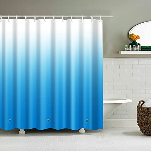 Tikabc Shower Curtain Liner, Blue Lightweight Shower Curtain Liners, Plastic Shower Curtains, 72X72 Inch Peva Shower Liner With 12 Grommet Holes 3 Magnetic Weights #TOP5