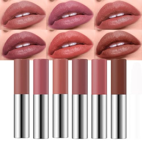 Image of Matte Lipstick Crayon Set,Waterproof Long Lasting Lip Liner Pencil, High Pigment Creamy Velvet Lipstick, Non-Drying Lip Color for Women 6pcs