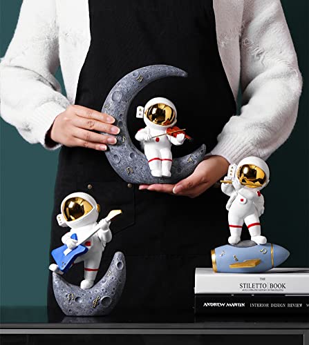 Paimuni Figurine Home Decor Resin Astronaut Statue Collectible Spaceman Sculpture Decorative Music Ornament For Desktop Bookshelf Office Living Room #TOP6
