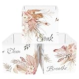 ‍Boite de Rangement Vetement Femmes - Ces bacs présentent un magnifique design floral bohème avec des tons roses, pêche et marron. Parfait pour organiser les vêtements ou les jouets tout en ajoutant une touche décorative à votre rangement à la maison