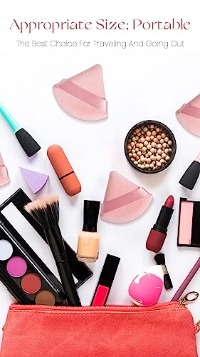 Motzu 6 Pieces Powder Puff For Face Powder, Triangle Makeup Puff, Cotton Velour Triangle Face Puffs For Setting, Contouring, Under Eyes, And Corners, 2.76-Inch Normal Size, With Strap, Beauty Tool #TOP7