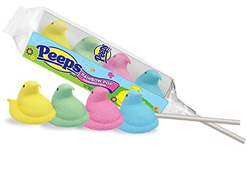 Peeps Easter Rainbow Pops Marshmallow Chicks Candy, 1.3 oz