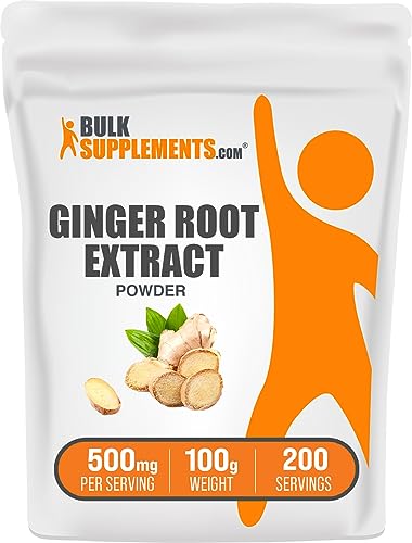 BulkSupplements.com Ginger Root Extract Powder - Ginger Supplement Ginger Root Powder - Herbal Supplement Gluten Free 500mg per Serving 100g (3.5 oz) (Pack of 1)