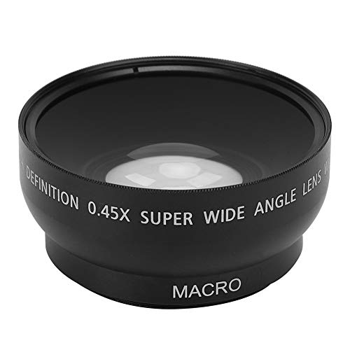 Objectif Macro Grand Angle 49mm 0.45X, Alliage d'aluminium, Verre Optique pour Caméra Grand Angle, Tous Les Objectifs de Caméra de 49mm