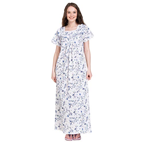 Image of Women's Cotton Nighty Night Gown Multicolore /Cotton Nighty for Pregnant Ladies /Women Night Gowns for Day Wear /Night Wear (Multicolour)(Available Sizes XL & XXL)