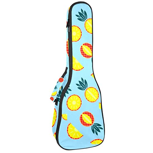 Sac à dos pour ukulélé concert, soprano, ténor rembourré 10 mm bleu