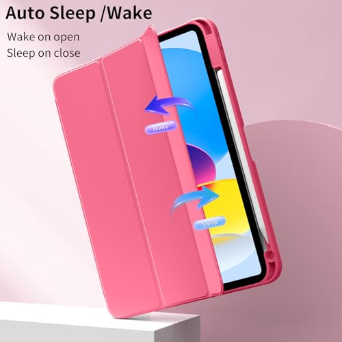 Lsmmpoba Case for iPad (A16) 11th Generation 11 Inch 2025, iPad 10th Generation 10.9 Inch 2022 with Pencil Holder, Clear Transparent Back Shell Shockproof Cover, Pink by Lsmmpoba - Image 5