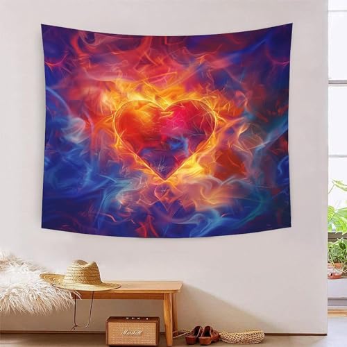 Tapisserie 3D Flame Amour VZOMANLEX 180x230cm grand tissu mural pour salon et chambre