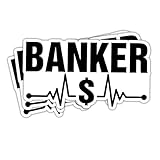 HOSALA (3in - 3Pcs) Banker Sticker, Funny Investment Accounting Finance Banking Sticker, Accountant Banker Financial Advisor Bank Teller Gift, Decor for Laptop Tablet Water Bottle Helmet Vehicles