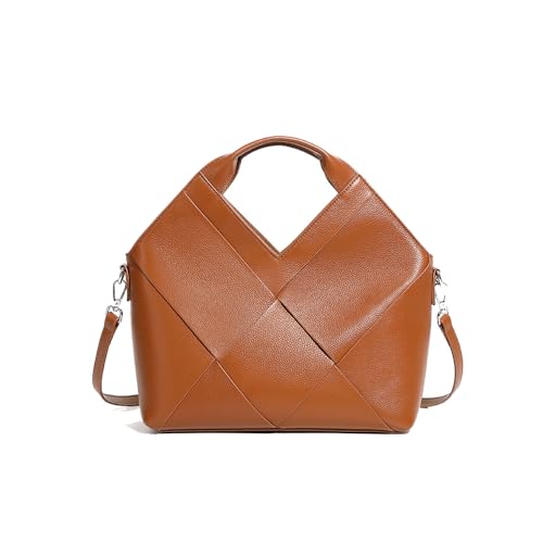 Sac à main en cuir de vachette véritable spacieux pour femme active