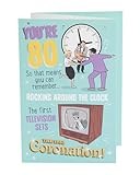 UK Greetings | 80th Birthday Card | Happy Birthday Gifts | Her/Him | Nostalgic Design | With Envelope | 155 x 235 mm - Image 5