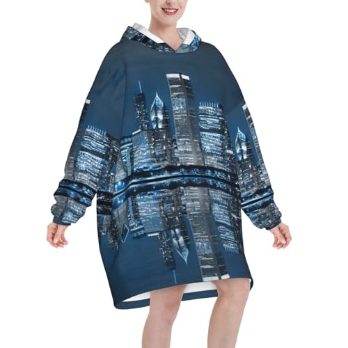 Couverture à capuche chaude flanelle imprimé réfléchissant sweat plaid - 2