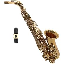 Brass Saxophone, Portable Alto Saxophone with Cleaning Cloth, Mouthpiece, Sax Strap, Carrying Case for Students Beginner