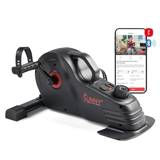 Sunny Health & Fitness Dual-Function Under-Desk Mini Bike, Portable Cardio Peddler in Home & Office, Indoor Arm / Leg Cycle Machine, Pedal Exerciser for Seniors, Free SunnyFit App Bluetooth Connection