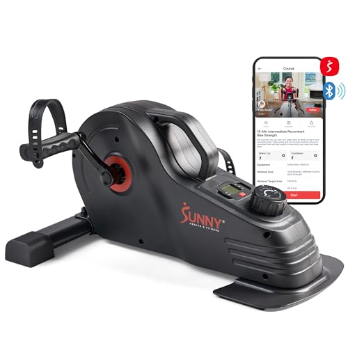 Sunny Health & Fitness Dual-Function Under-Desk Mini Bike, Portable Cardio Peddler in Home & Office, Indoor Arm / Leg Cycle Machine, Pedal Exerciser for Seniors, Free SunnyFit App Bluetooth Connection by Sunny Health & Fitness - Used condition - US$113.38