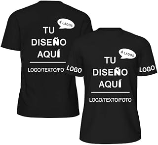 Camiseta Personalizada,Camisetas Personalizadas Hombre Mujer,Personalizar Camisetas 4 Caras,Regalos Personalizados - Personalizable con Tus Logo/Fotos/Textos