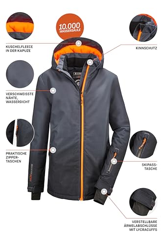 Killtec Jungen lynge by jckt Funktionsjacke Mit Kapuze Und Schneefang, Anthrazit, 152 EU