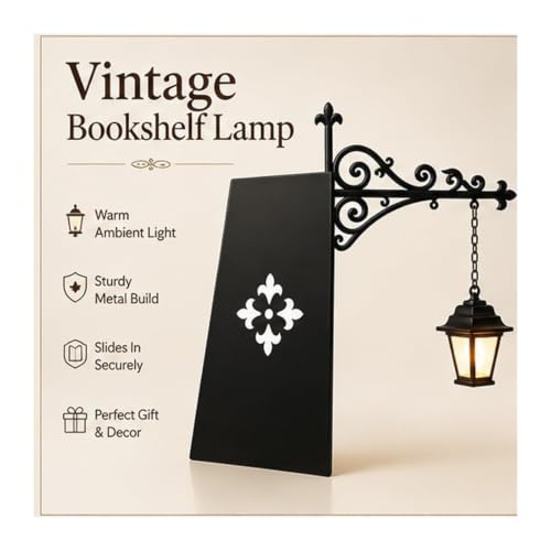 Regalo para amantes de los libros mini lámparas de madera vintage con luz LED cálida 7