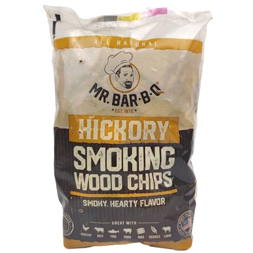 Mr. Bar-B-Q Hickory Wood Smoking Chips, 100% All Natural Wood