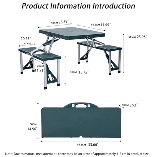 Table de camping pliable avec chaises ensemble portable à haute capacité de charge - 3