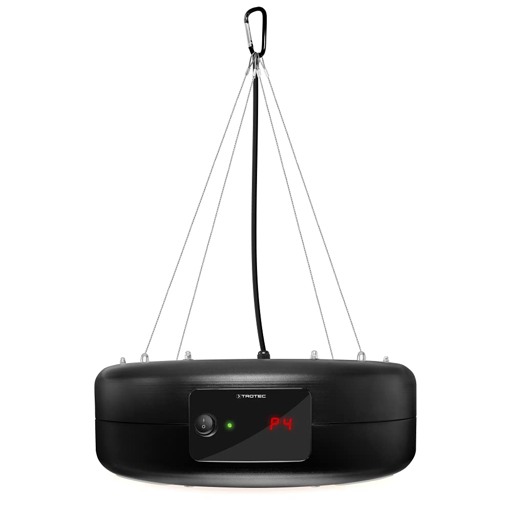 TROTEC Promiennik podczerwieni IR 1550 SC – moc grzewcza 600 W / 900 W / 1500 W – promiennik sufitowy do patio, inkl. Fernbedienung, oświetlenie LED